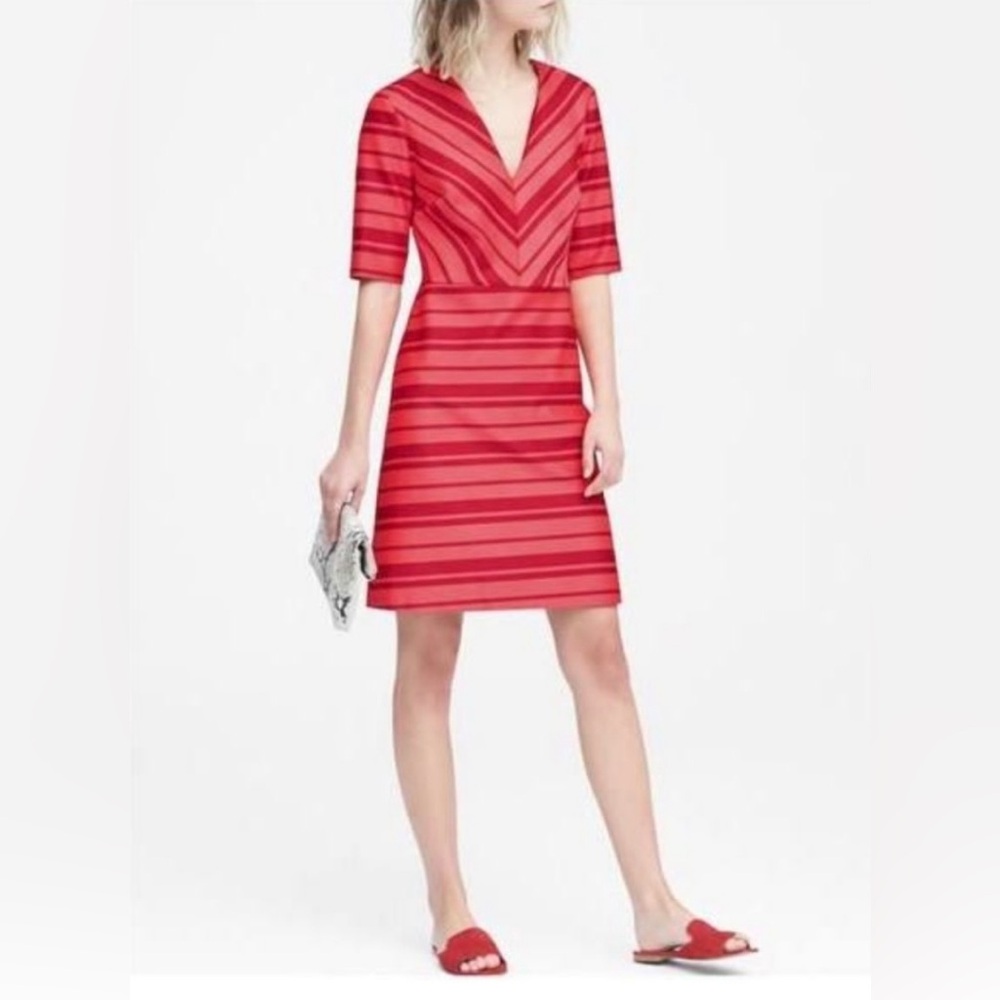 Pink and red stripe size 10 Banana Republic dress